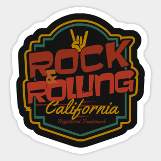 Rock n Rolling California Sticker